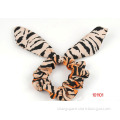 rabbit ear tiger print scrunchies